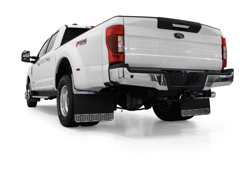 GMC Sierra Mud Flaps - Front - Putco - Hex Shield - Brushed Stainless Steel - `15-`19