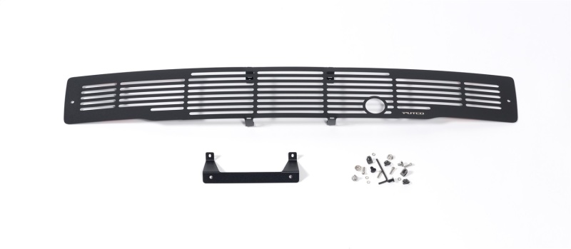 Ford F-150 Bumper Grille Inserts - Putco - Stainless Steel Black Bar Design w/ Heater Plug - Black - `15-`17