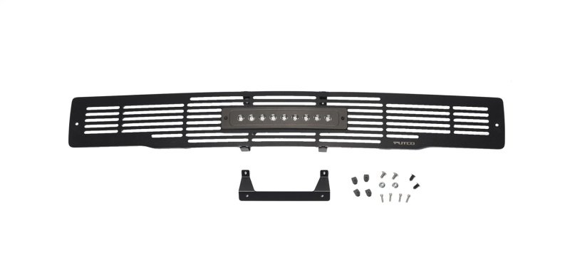 Ford F-150 Bumper Grille Inserts - Putco - SS Black Bar Design w/10in Luminix Light Bar - Black - `15-`17 Ford F-150 Bumper Grille Inserts - Putco - SS Black Bar Design w/10in Luminix Light Bar - Black - `15-`17