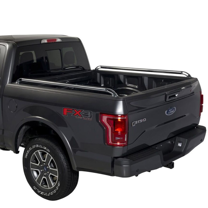 Ford F-350 Truck Bed Side Rail - Putco - Chrome Stainless Steel - Black - `17-`26