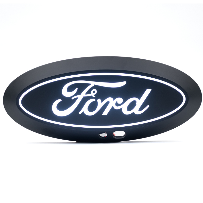 Ford F350 LED Emblem - Front - Putco - Luminix with Camera CutOut - White - `17-`19