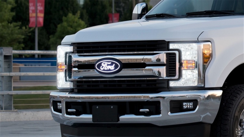 Ford F350 LED Emblem - Front - Putco - Luminix with Camera CutOut - White - `17-`19