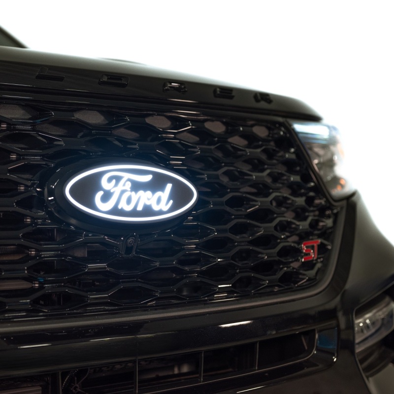 Ford Explorer LED Emblems - Front Grille - Putco - Luminix - Matte Black - 2024+