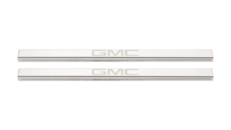 GMC Sierra Door Sills - Putco - Stainless Steel w/ GMC Etching - `19-`26 GMC Sierra Door Sills - Putco - Stainless Steel w/ GMC Etching - `19-`26