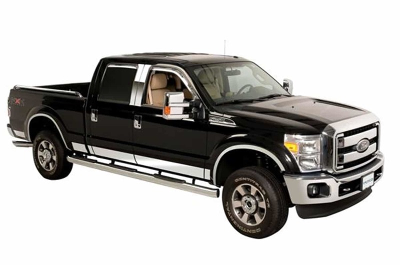Ford F350 Rocker Panels - Putco - Premium Stainless Steel - Polished Stainless Steel - `11-`16