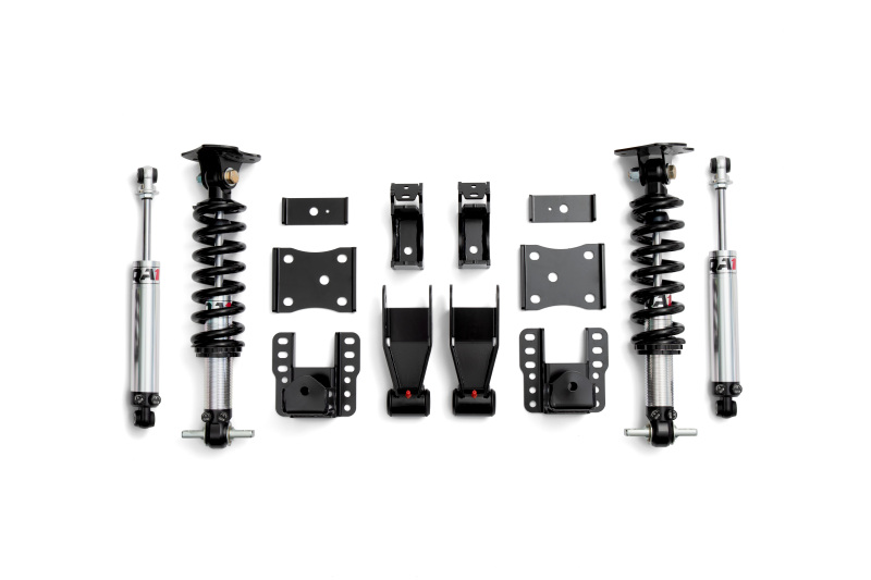 GMC Sierra 1500 Coilover Suspension Kit - Front + Rear - QA1 - Dual Adjustable Drop Spindles + Adjustable Coil-Overs - `14-`16
