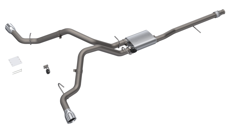 GMC Sierra 1500 Performance Exhaust - Rear - QTP - Screamer Cat-Back, Split Rear Exit - `14-`18