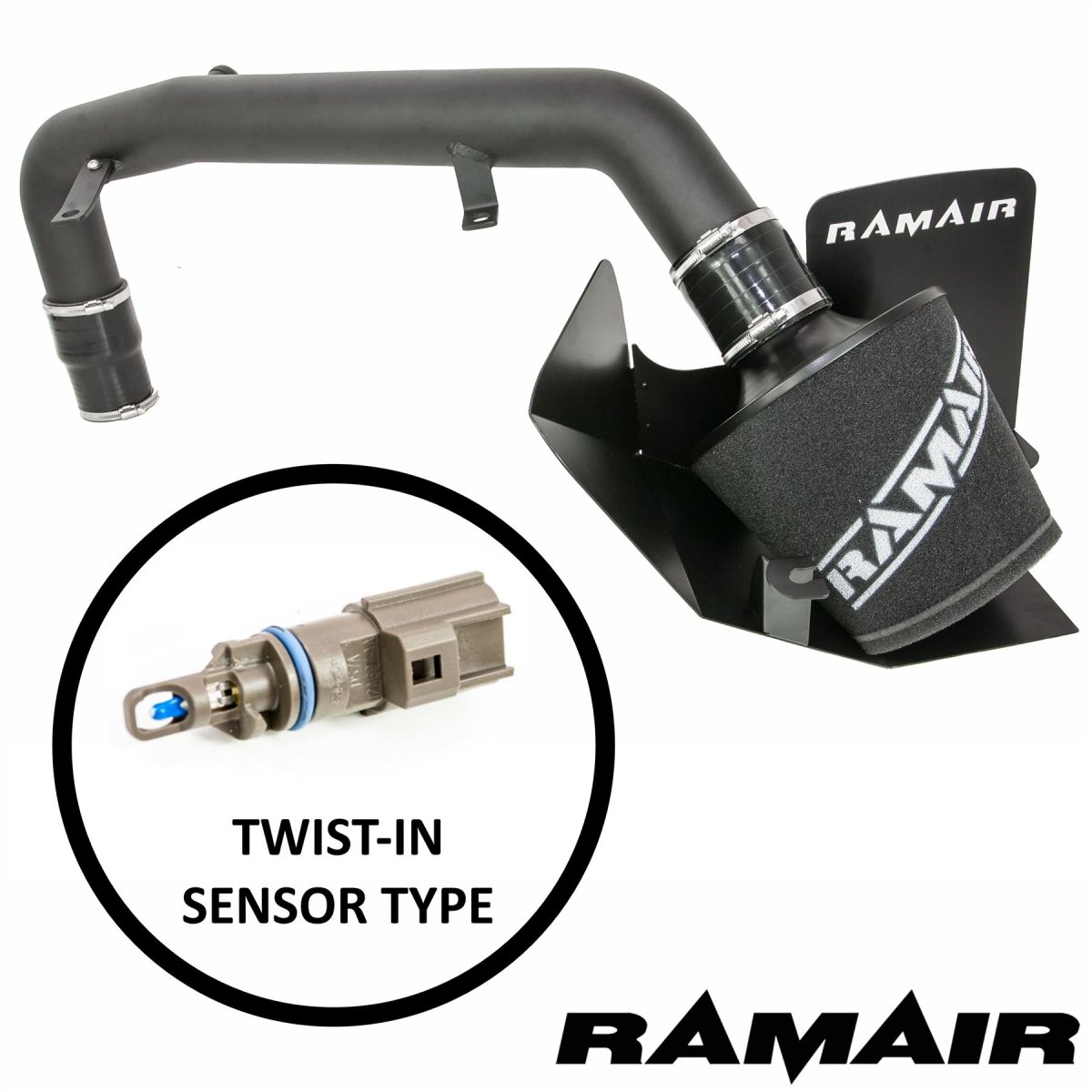Ford Focus Performance Air Intake - Ramair - Foam Cold Air + Heat Shield, Twist-in IAT Sensor - Black - 2.0L EcoBoost - '14-'19 Ford Focus Performance Air Intake - Ramair - Foam Cold Air + Heat Shield, Twist-in IAT Sensor - Black - 2.0L EcoBoost - '14-'19