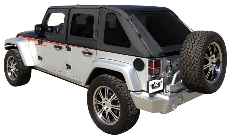 Jeep Wrangler Unlimited Frameless Soft Top - Rampage - Sailcloth - Black Diamond - `07-`18 Jeep Wrangler Unlimited Frameless Soft Top - Rampage - Sailcloth - Black Diamond - `07-`18