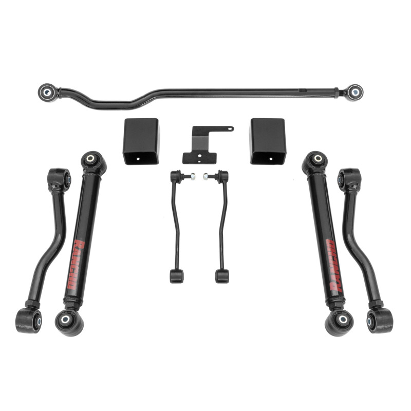 Jeep Wrangler JL Unlimited Suspension Lift Kit - Front + Rear - Rancho - Short Arm, 4.5-in Lift - `18-`20 Jeep Wrangler JL Unlimited Suspension Lift Kit - Front + Rear - Rancho - Short Arm, 4.5-in Lift - `18-`20