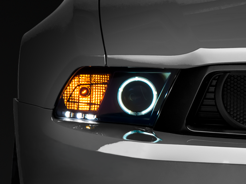 Ford Mustang LED Headlights - Raxiom - CCFL Halo Projector - Black Housing - `10-`12