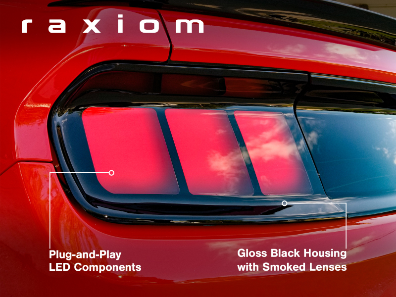 Ford Mustang LED Taillights - Rear - Raxiom - Profile - Gloss Black Housing, Smoked Lens - `15-`22