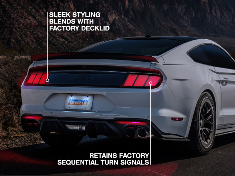 Ford Mustang LED Taillights - Rear - Raxiom - Profile - Gloss Black Housing, Smoked Lens - `15-`22
