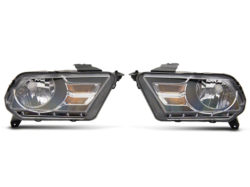 Ford Mustang LED Headlights - Front - Raxiom - Axial Series - Chrome Housing - `10-`12