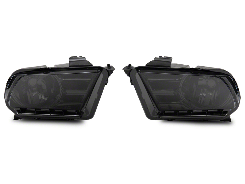 Ford Mustang Headlights - Raxiom - Axial Series OEM Style Rep with Smoked Lens - Chrome - `10-`12