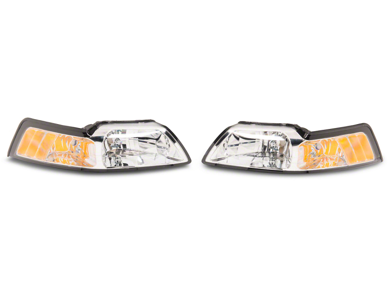 Ford Mustang LED Headlights - Raxiom - Chrome - `99-`04
