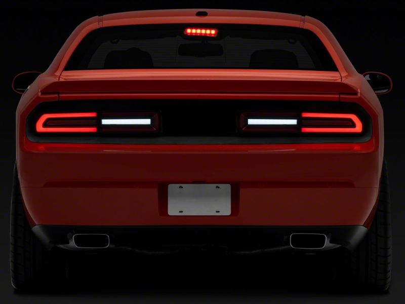 Dodge Challenger LED Taillights - Rear - Raxiom - Sequential Turn Signal, Race Track Inspired - Black Housing, Red Lens - `08-`14