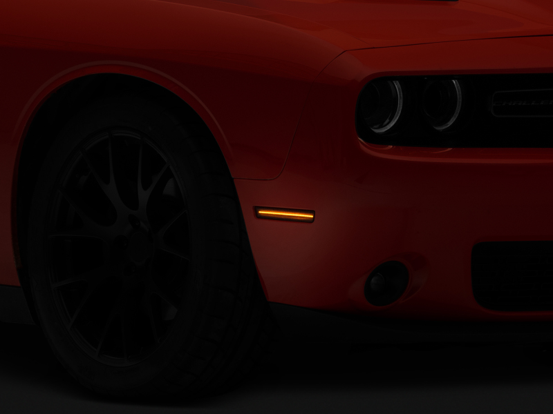 Dodge Challenger Side Marker Lights - Front + Rear - Raxiom - Axial Series LED - Smoked - `15-`23