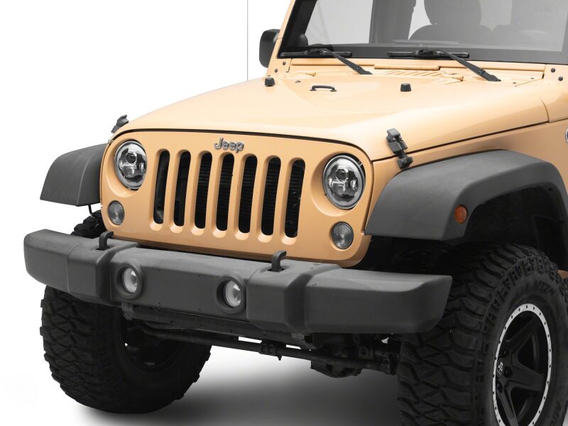 Jeep Wrangler LED Headlights - Raxiom - Axial Series 7-Inch w DRL/ Black Housing - Clear Lens - `07-`18