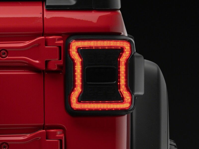 Jeep Wrangler LED Taillights - Raxiom - Red Housing, Smoked Lens - `18-`26