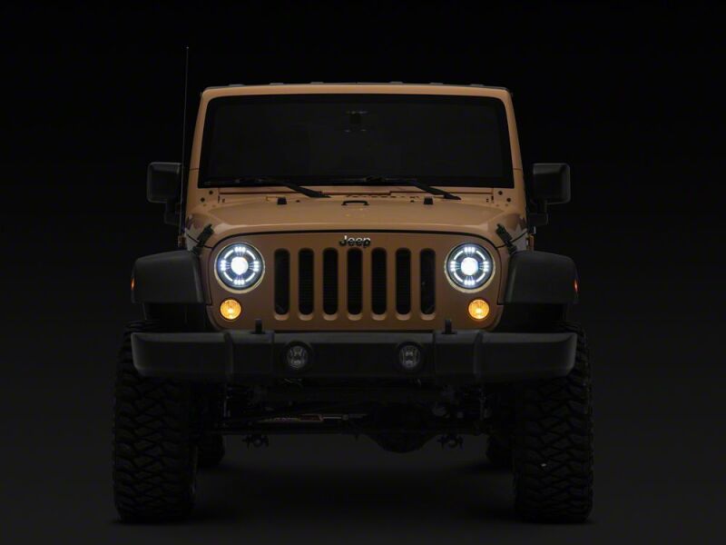 Jeep Wrangler JK LED Headlights - Raxiom - Axial Series Quatro - Black - `07-`18