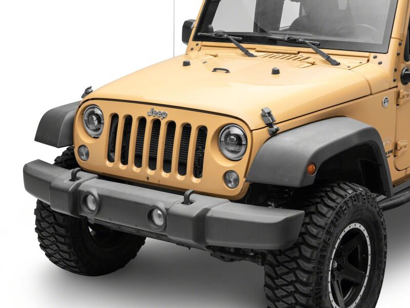Jeep Wrangler JK LED Headlights - Raxiom - Hi Output LED/Angel Eye DRL/Black Housing/Clear Lens - `07-`08