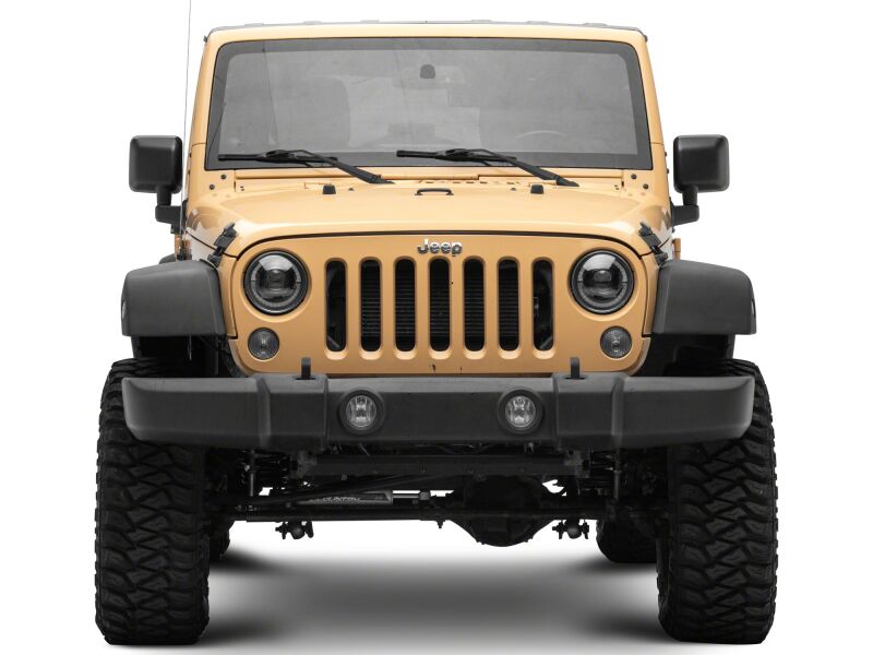 Jeep Wrangler LED Headlights - Raxiom - HiOutput LED with Angel Eye DRL - Black-Clear - `18-`26