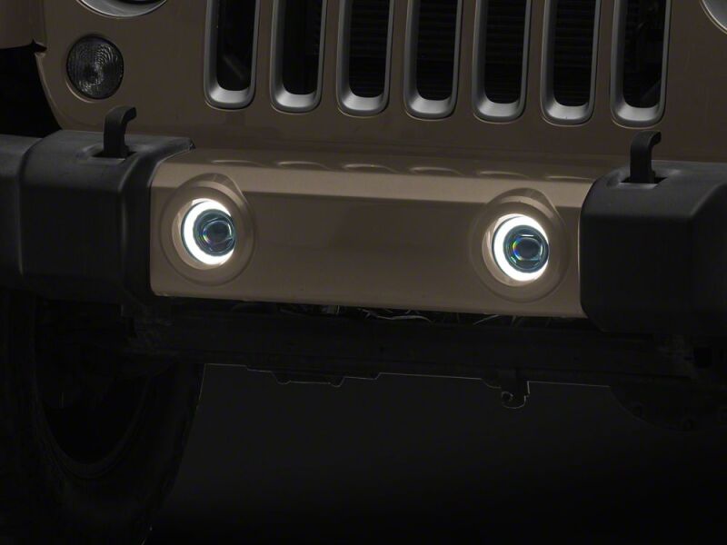 Jeep Wrangler Fog Lights - Raxiom - V2 LED Switchback with Amber Turn Signal and Halo Rings - `07-`18