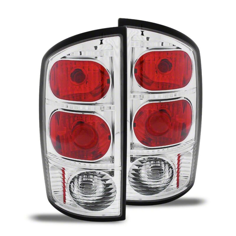 Dodge RAM 1500 LED Taillights - Raxiom - Axial Series - Chrome Housing - Red/Clear Lens - `02-`05
