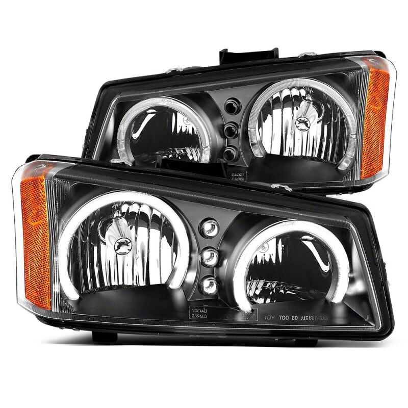 Chevrolet Silverado 1500 LED Headlights - Raxiom - Dual LED Halo Projector - Black - `03-`06