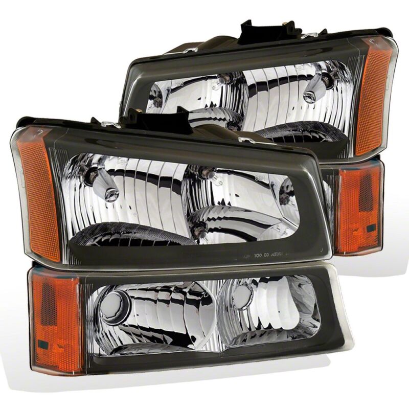 Chevrolet Silverado 1500 LED Headlights - Raxiom - Axial Series Euro - Black Housing, Clear Lens - `03-`06