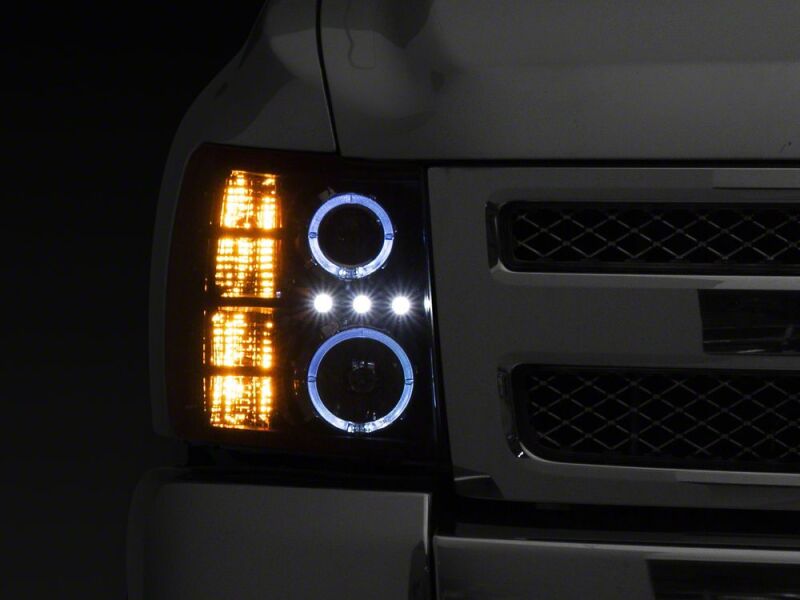 Chevrolet Silverado 1500 LED Headlights - Raxiom - Halo Projector - Black - `07-`13