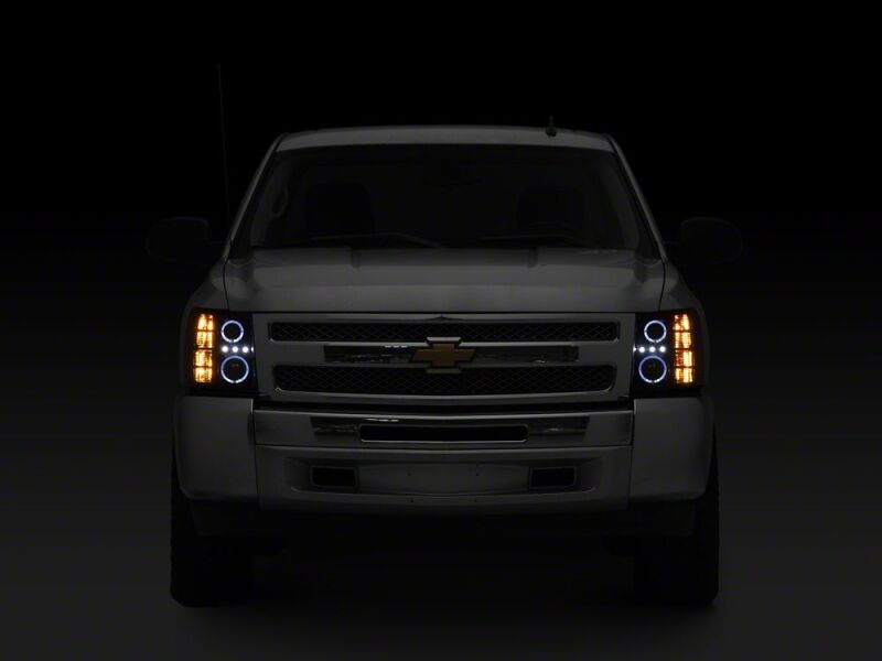 Chevrolet Silverado 1500 LED Headlights - Raxiom - Halo Projector - Black - `07-`13