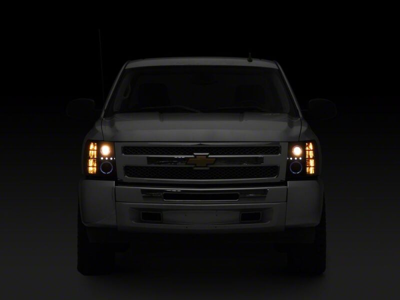 Chevrolet Silverado 1500 LED Headlights - Raxiom - Halo Projector - Black - `07-`13