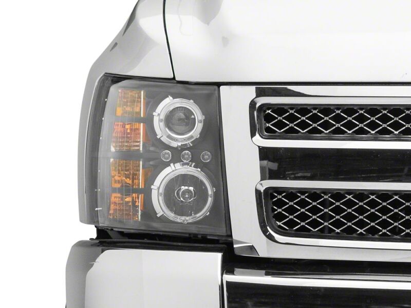 Chevrolet Silverado 1500 LED Headlights - Raxiom - Halo Projector - Black - `07-`13