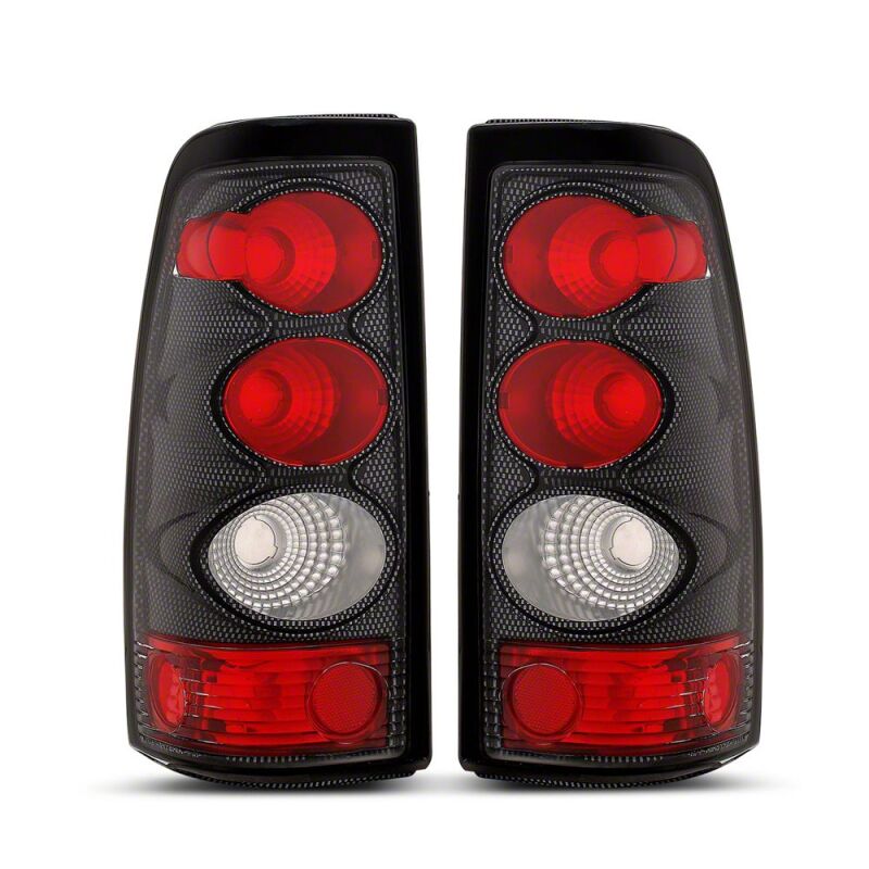 Chevrolet Silverado 1500 Fleetside LED Taillights - Raxiom - Axial Series Carbon Fiber - Red/Clear Lens - `03-`06