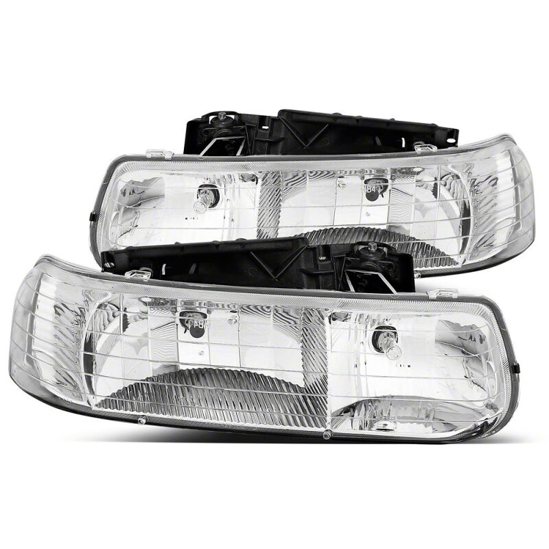 Chevrolet Silverado 1500 LED Headlights - Raxiom - Axial Series Euro - Chrome Housing - Clear Lens - `99-`02