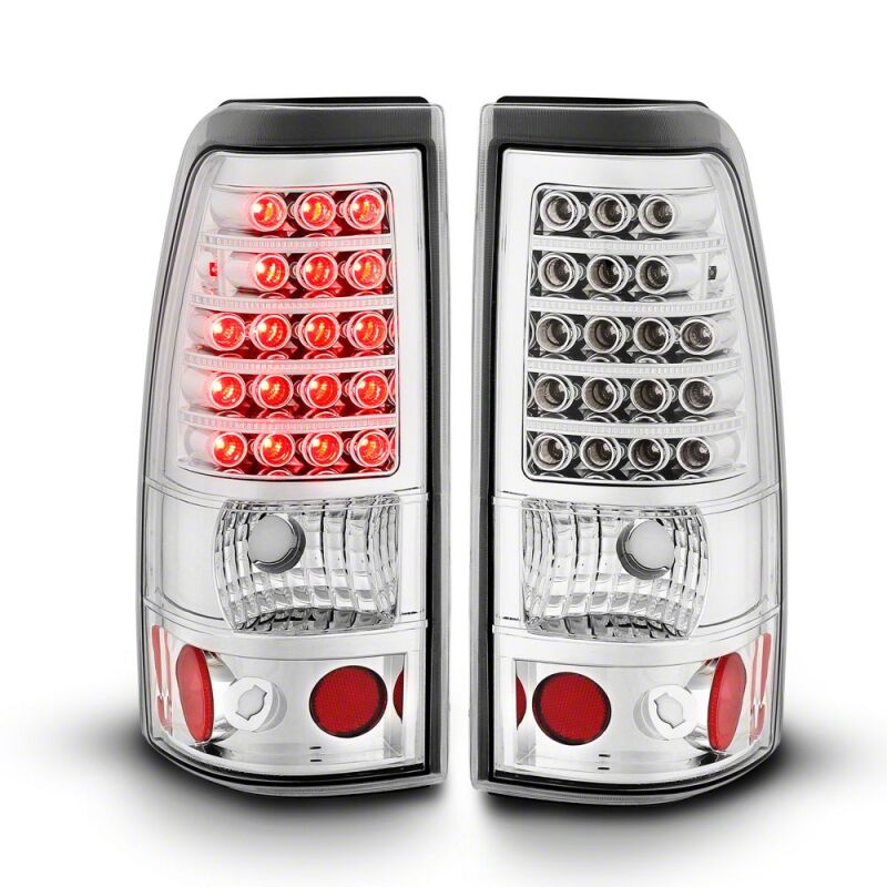 Chevrolet Silverado 1500 Fleetside LED Taillights - Raxiom - Chrome Housing+Clear Lens - `03-`06
