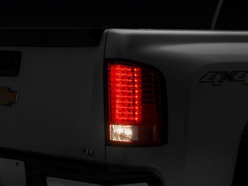 Chevrolet Silverado 1500 LED Taillights - Raxiom - Chrome Housing - Red/Clear - `07-`13
