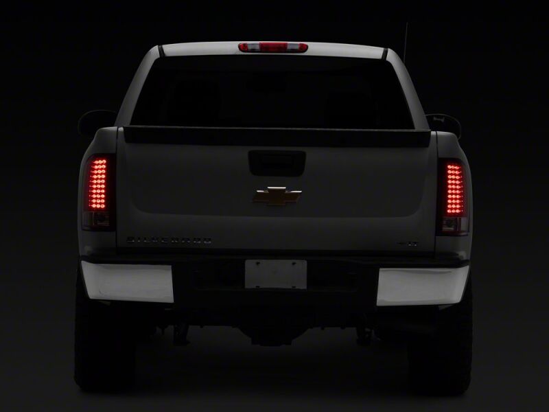 Chevrolet Silverado 1500 LED Taillights - Raxiom - Chrome Housing - Red/Clear - `07-`13