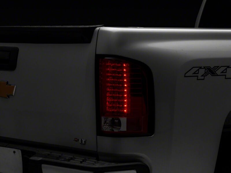 Chevrolet Silverado 1500 LED Taillights - Raxiom - Chrome Housing - Red/Clear - `07-`13