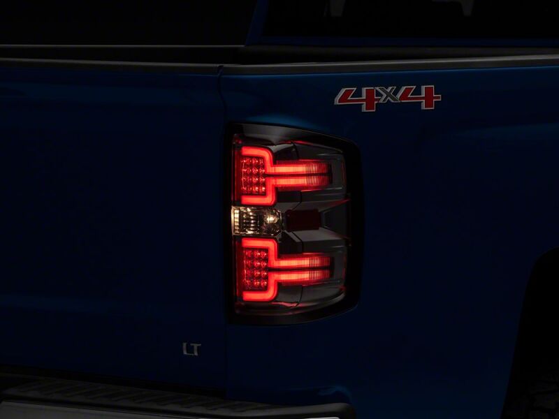 Chevrolet Silverado 1500 LED Taillights - Raxiom - SeqTurn Signals - Chrome - Smoked Lens - `14-`18