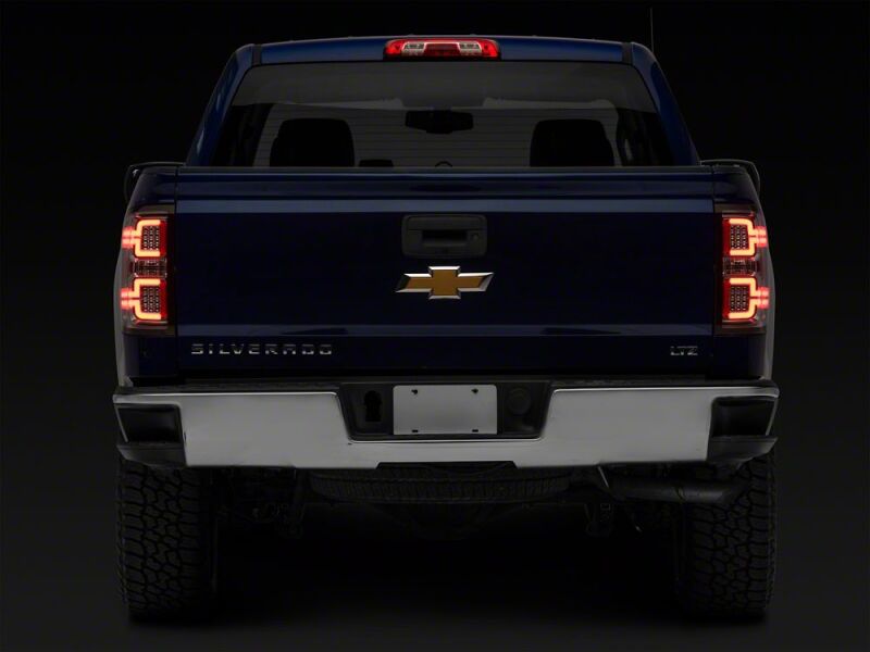 Chevrolet Silverado 1500 LED Taillights - Raxiom - Seq Turn Signals, Clear Lens - Chrome - `14-`18