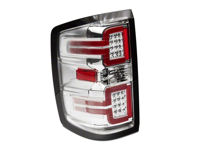 Chevrolet Silverado 1500 LED Taillights - Raxiom - Seq Turn Signals, Clear Lens - Chrome - `14-`18