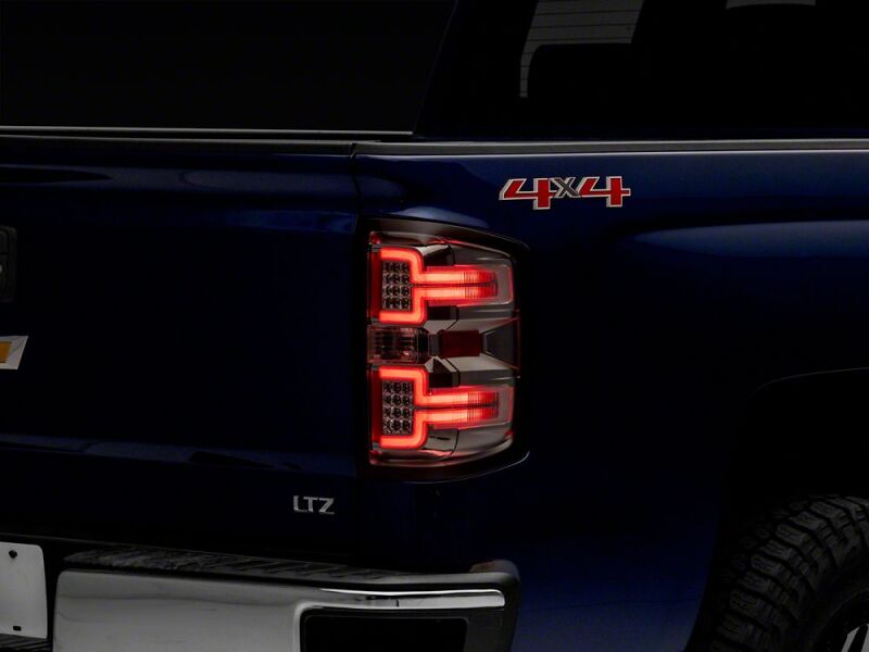 Chevrolet Silverado 1500 LED Taillights - Raxiom - Seq Turn Signals, Clear Lens - Chrome - `14-`18