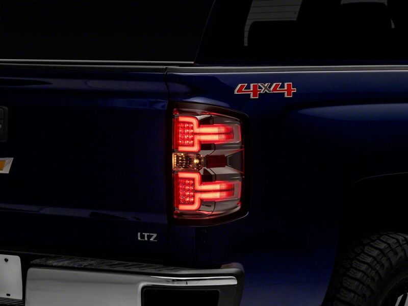 Chevrolet Silverado 1500 LED Taillights - Raxiom - Seq Turn Signals, Clear Lens - Chrome - `14-`18