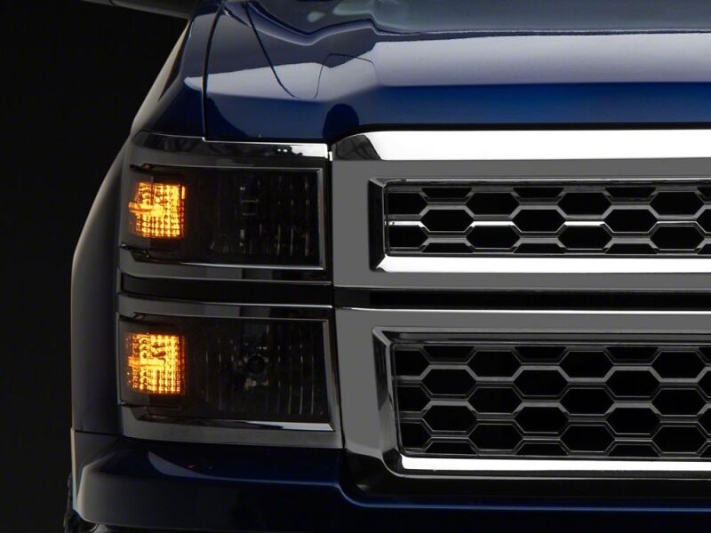 Chevrolet Silverado 1500 LED Headlights - Raxiom - OE Style, Chrome Trim, Clear Lens - Black - `14-`15