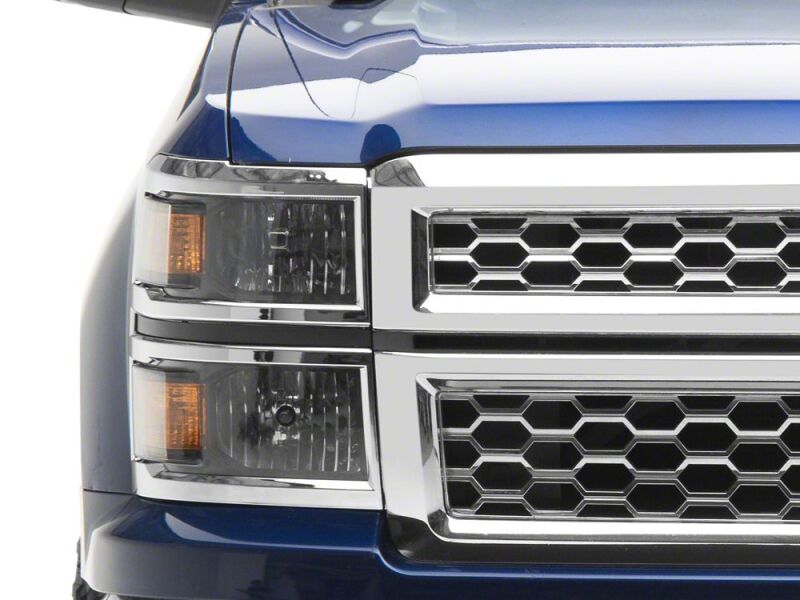 Chevrolet Silverado 1500 LED Headlights - Raxiom - OE Style, Chrome Trim, Clear Lens - Black - `14-`15