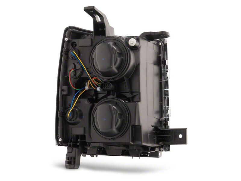 Chevrolet Silverado 1500 LED Headlights - Raxiom - OE Projector, Chrome Trim, Clear Lens - Black - `14-`15