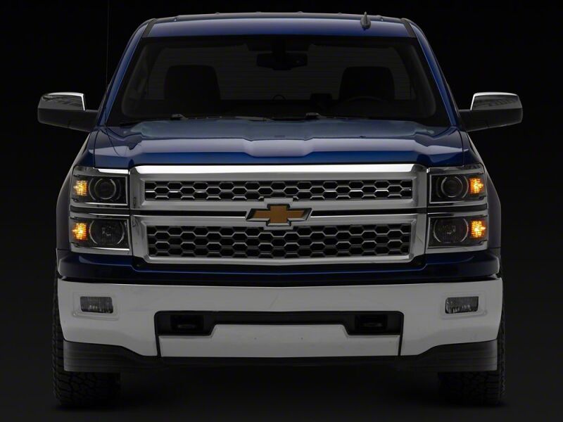 Chevrolet Silverado 1500 LED Headlights - Raxiom - OE Projector, Chrome Trim, Clear Lens - Black - `14-`15